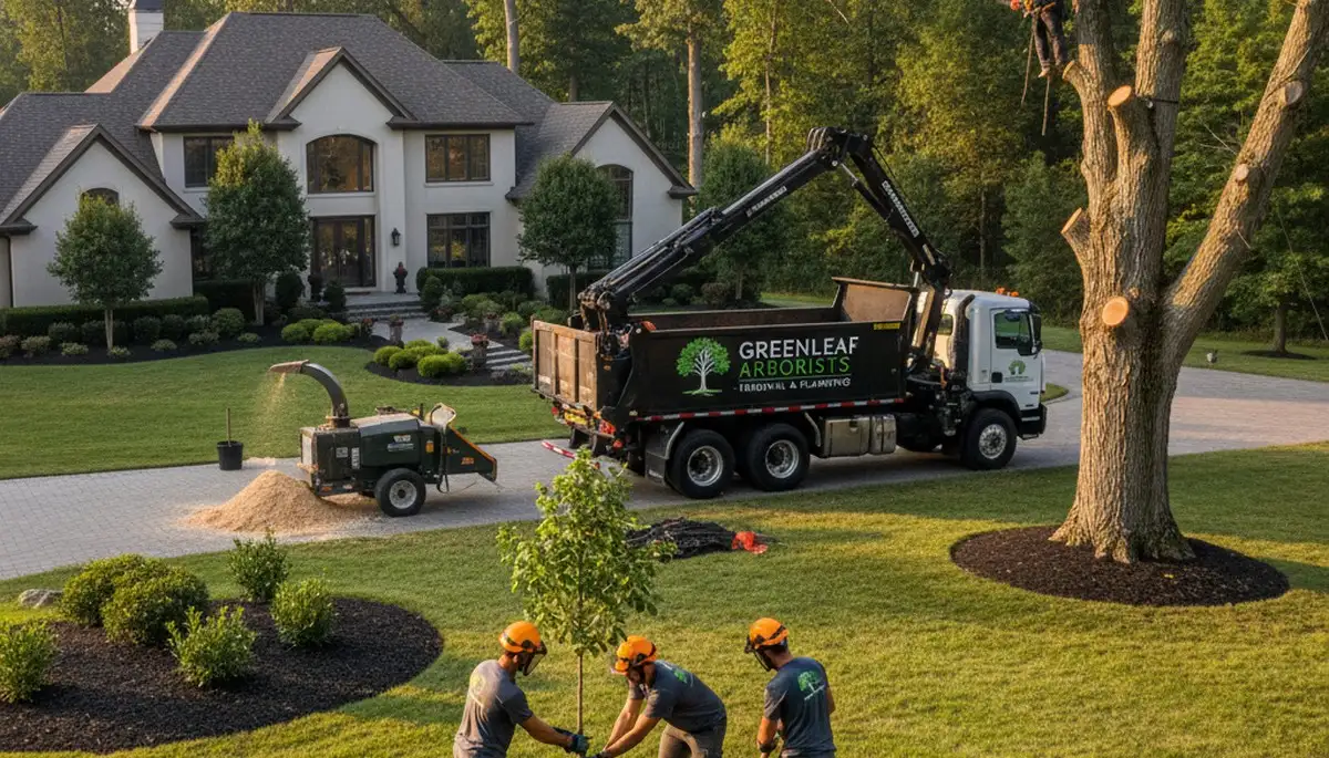 Arborists planting young trees in Milwaukee WI for professional tree installation services