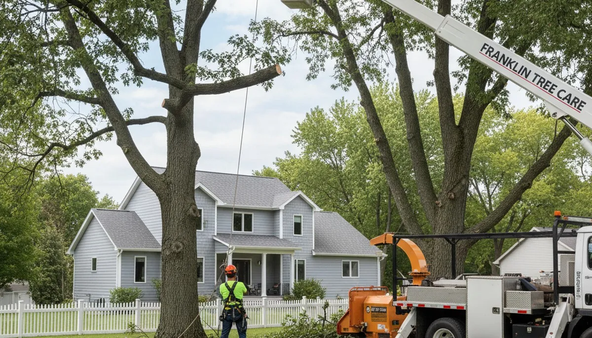 Professional tree removal service in Milwaukee WI safely cutting and clearing large trees