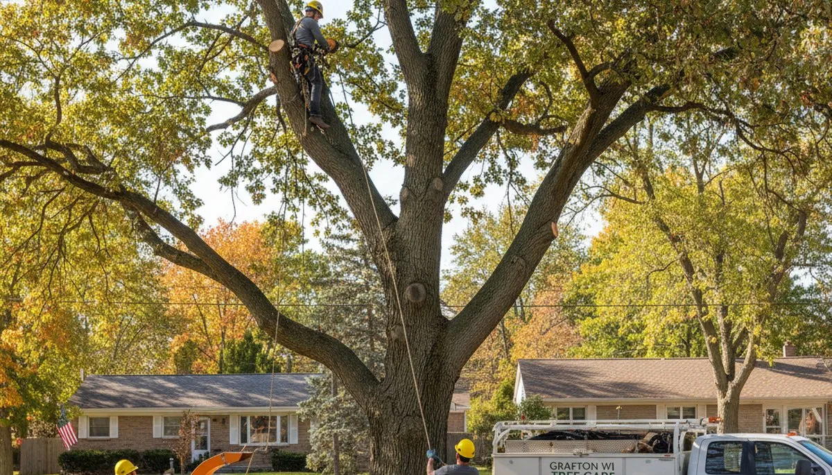 Professional tree removal service in Milwaukee WI safely clearing residential property trees