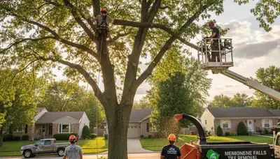 Professional tree removal crew serving residential properties in Milwaukee, WI