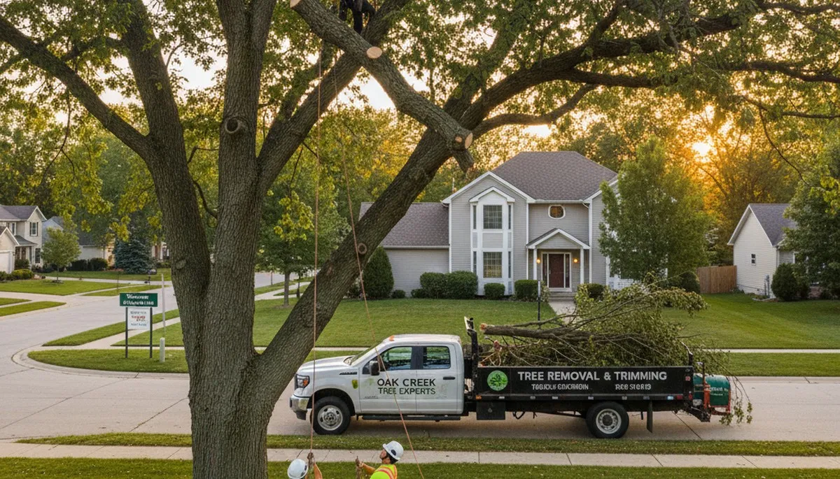 Professional tree removal service in Milwaukee WI safely clearing residential trees