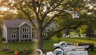 Professional tree removal service in Milwaukee WI safely clearing residential property trees